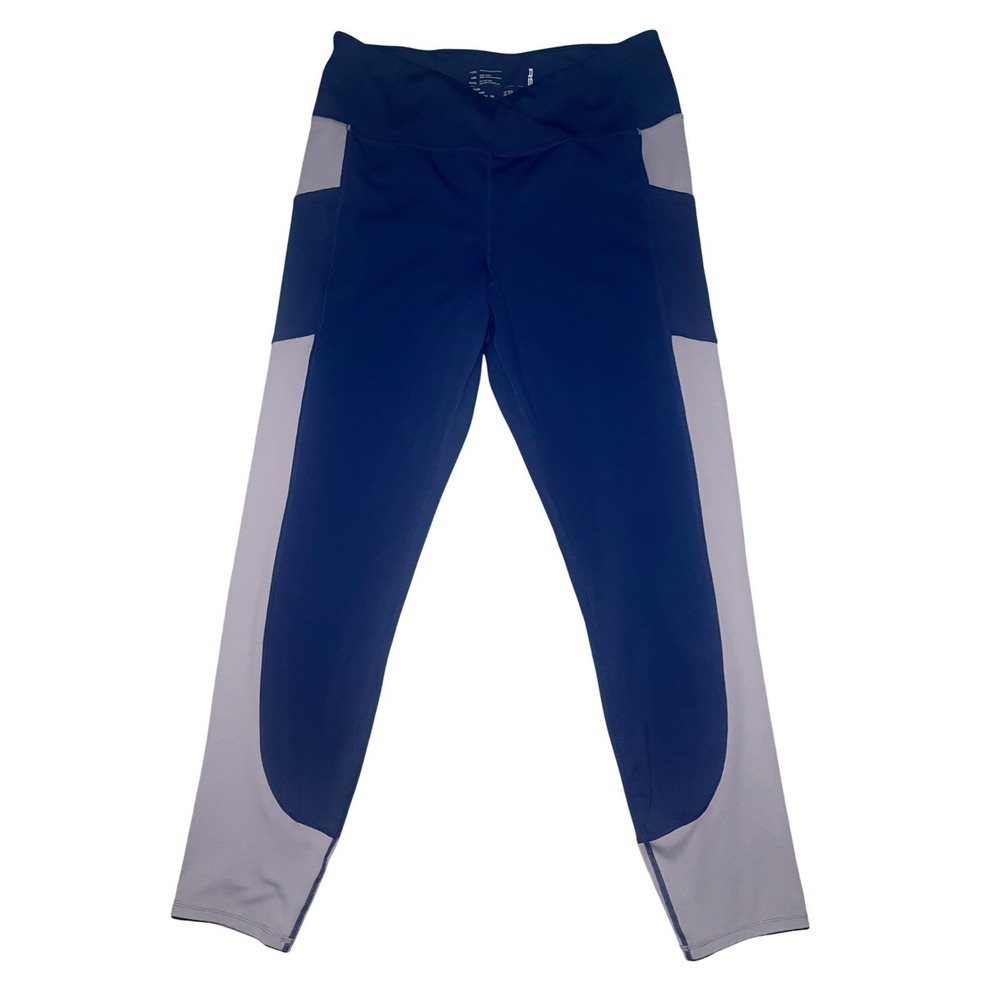 RSQ Womens XXL Navy Blue Lavender Colorblock High Waist Active Leggings Pockets